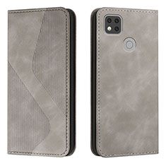 Funda de Cuero Cartera con Soporte Carcasa H03X para Xiaomi POCO C3 Gris