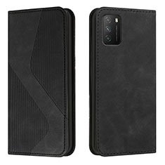 Funda de Cuero Cartera con Soporte Carcasa H03X para Xiaomi Poco M3 Negro