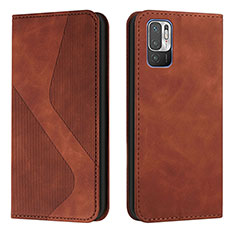 Funda de Cuero Cartera con Soporte Carcasa H03X para Xiaomi POCO M3 Pro 5G Marron