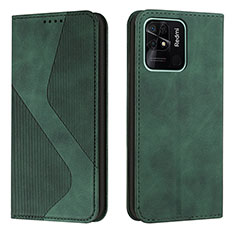 Funda de Cuero Cartera con Soporte Carcasa H03X para Xiaomi Redmi 10 Power Verde