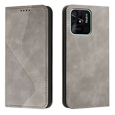 Funda de Cuero Cartera con Soporte Carcasa H03X para Xiaomi Redmi 10C 4G Gris