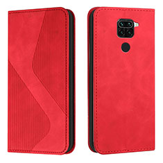 Funda de Cuero Cartera con Soporte Carcasa H03X para Xiaomi Redmi 10X 4G Rojo