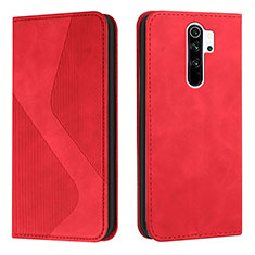 Funda de Cuero Cartera con Soporte Carcasa H03X para Xiaomi Redmi 9 Rojo