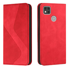 Funda de Cuero Cartera con Soporte Carcasa H03X para Xiaomi Redmi 9C Rojo