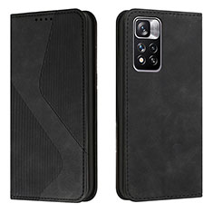 Funda de Cuero Cartera con Soporte Carcasa H03X para Xiaomi Redmi Note 11 Pro+ Plus 5G Negro