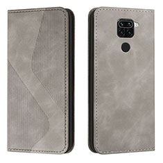 Funda de Cuero Cartera con Soporte Carcasa H03X para Xiaomi Redmi Note 9 Gris