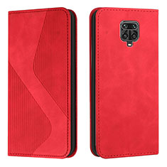 Funda de Cuero Cartera con Soporte Carcasa H03X para Xiaomi Redmi Note 9 Pro Rojo