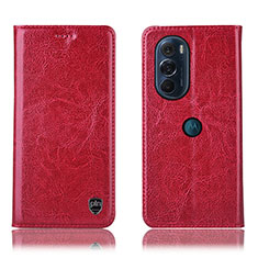 Funda de Cuero Cartera con Soporte Carcasa H04P para Motorola Moto Edge Plus (2022) 5G Rojo