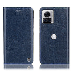 Funda de Cuero Cartera con Soporte Carcasa H04P para Motorola Moto Edge X30 Pro 5G Azul