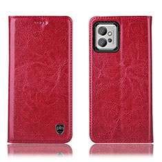 Funda de Cuero Cartera con Soporte Carcasa H04P para Motorola Moto G32 Rojo