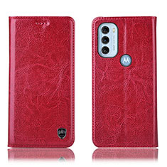 Funda de Cuero Cartera con Soporte Carcasa H04P para Motorola Moto G71 5G Rojo