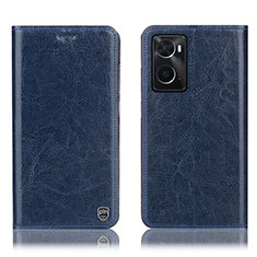 Funda de Cuero Cartera con Soporte Carcasa H04P para Oppo A76 Azul