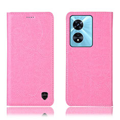 Funda de Cuero Cartera con Soporte Carcasa H04P para Oppo A78 5G Rosa