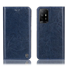 Funda de Cuero Cartera con Soporte Carcasa H04P para Oppo A95 5G Azul