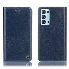 Funda de Cuero Cartera con Soporte Carcasa H04P para Oppo Reno6 Pro 5G Azul