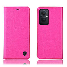 Funda de Cuero Cartera con Soporte Carcasa H04P para Oppo Reno8 Z 5G Rosa Roja