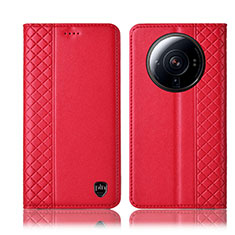 Funda de Cuero Cartera con Soporte Carcasa H04P para Xiaomi Mi 12 Ultra 5G Rojo