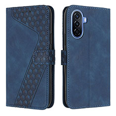 Funda de Cuero Cartera con Soporte Carcasa H04X para Huawei Nova Y70 Plus Azul