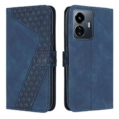 Funda de Cuero Cartera con Soporte Carcasa H04X para Vivo Y77e 5G Azul