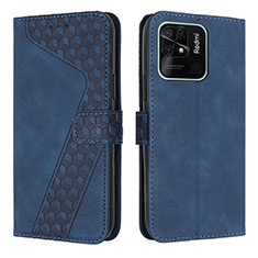 Funda de Cuero Cartera con Soporte Carcasa H04X para Xiaomi Redmi 10 India Azul