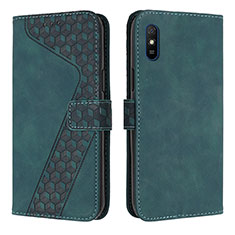 Funda de Cuero Cartera con Soporte Carcasa H04X para Xiaomi Redmi 9AT Verde