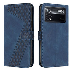 Funda de Cuero Cartera con Soporte Carcasa H04X para Xiaomi Redmi Note 11E Pro 5G Azul