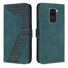 Funda de Cuero Cartera con Soporte Carcasa H04X para Xiaomi Redmi Note 9 Verde