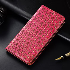 Funda de Cuero Cartera con Soporte Carcasa H05 para Apple iPhone 13 Rosa Roja