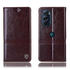 Funda de Cuero Cartera con Soporte Carcasa H05P para Motorola Moto Edge 30 Pro 5G Marron