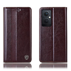 Funda de Cuero Cartera con Soporte Carcasa H05P para OnePlus Nord N20 5G Marron