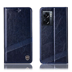 Funda de Cuero Cartera con Soporte Carcasa H05P para Oppo A57 5G Azul