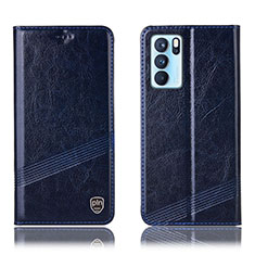 Funda de Cuero Cartera con Soporte Carcasa H05P para Oppo Reno6 Pro 5G India Azul