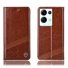 Funda de Cuero Cartera con Soporte Carcasa H05P para Oppo Reno8 Pro 5G Marron Claro