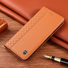 Funda de Cuero Cartera con Soporte Carcasa H05P para Samsung Galaxy S24 Ultra 5G Naranja