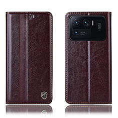 Funda de Cuero Cartera con Soporte Carcasa H05P para Xiaomi Mi 11 Ultra 5G Marron