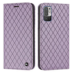 Funda de Cuero Cartera con Soporte Carcasa H05X para Xiaomi POCO M3 Pro 5G Morado