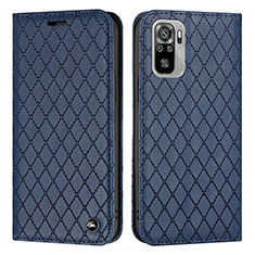 Funda de Cuero Cartera con Soporte Carcasa H05X para Xiaomi Redmi Note 10 4G Azul