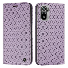 Funda de Cuero Cartera con Soporte Carcasa H05X para Xiaomi Redmi Note 10 4G Morado