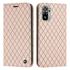 Funda de Cuero Cartera con Soporte Carcasa H05X para Xiaomi Redmi Note 10 4G Oro