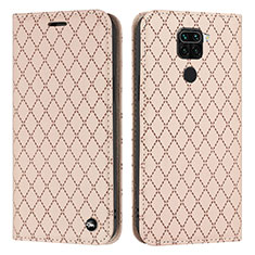 Funda de Cuero Cartera con Soporte Carcasa H05X para Xiaomi Redmi Note 9 Oro