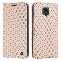 Funda de Cuero Cartera con Soporte Carcasa H05X para Xiaomi Redmi Note 9 Pro Oro