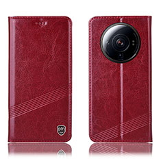 Funda de Cuero Cartera con Soporte Carcasa H06P para Xiaomi Mi 12 Ultra 5G Rojo
