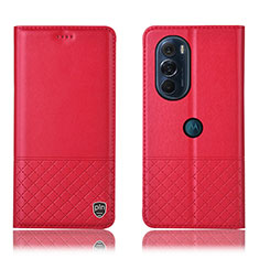 Funda de Cuero Cartera con Soporte Carcasa H07P para Motorola Moto Edge Plus (2022) 5G Rojo