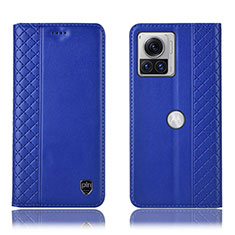 Funda de Cuero Cartera con Soporte Carcasa H07P para Motorola Moto Edge X30 Pro 5G Azul