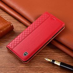 Funda de Cuero Cartera con Soporte Carcasa H07P para Samsung Galaxy F12 Rojo