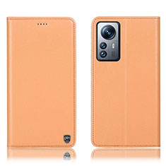 Funda de Cuero Cartera con Soporte Carcasa H07P para Xiaomi Mi 12S Pro 5G Naranja