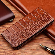 Funda de Cuero Cartera con Soporte Carcasa H08P para Apple iPhone 11 Pro Max Marron Claro