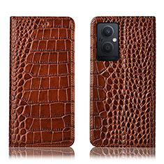 Funda de Cuero Cartera con Soporte Carcasa H08P para OnePlus Nord N20 5G Marron Claro