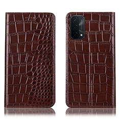 Funda de Cuero Cartera con Soporte Carcasa H08P para OnePlus Nord N200 5G Marron