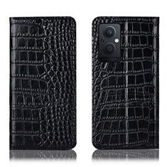 Funda de Cuero Cartera con Soporte Carcasa H08P para Oppo Reno7 Lite 5G Negro